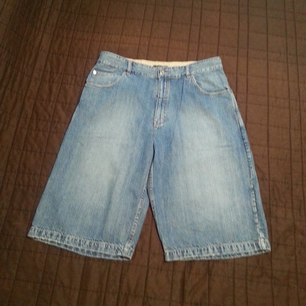 Vintage Y2K Sean John denim jean shorts Skater Baggy Streetwear Men's 36 - Picture 3 of 8